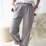 kkboxly  High Waist Straight Leg Pants, Casual Every Day Pants, Women's Clothing