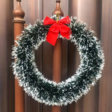 kkboxly 6pcs Christmas Wreaths with Red Bows - Classic PET Holiday Decor for Front Door, Wall & Kitchen - No Power Needed, Featherless Home & Window Accents