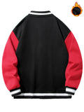 kkboxly  Men's "NEW YORK" Print Fleece Lightweight Varsity Jackets, Trendy Color Block Baseball Jacket, Thermal Outerwear Men's Clothes Fall Winter