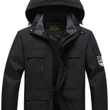 kkboxly  Men's Casual Waterproof Windbreaker Jacket Hooded Coat Regular Fit Coat For Spring Autumn Outdoors Hiking Fishing