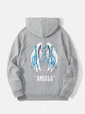kkboxly  Men's Cartoon Angel Wing Printing Hoodie, Trend Casual Long Sleeve Hooded Sweatshirt