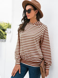 kkboxly  Women's Sweatshirt Casual Cute Striped Long Sleeve Hoodie