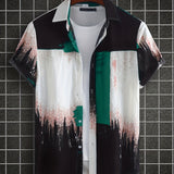kkboxly  Men's Casual Short Sleeve Shirt, Male Hawaiian Shirt For Summer Beach Vacation