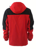 kkboxly  Men's Casual Color Block Hooded Lightweight Waterproof Windbreaker Jacket Coat Regular Fit Coat For Spring Autumn Outdoors Hiking