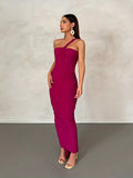 kkboxly  Sexy Ruched Backless Dress, Club Party Dress For Summer & Spring, Women's Clothing