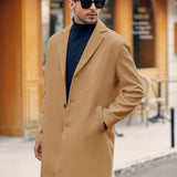 kkboxly  Plus Size Men's Solid Coat Fleece Button Up Jacket Oversized Tops For Spring/autumn, Men's Clothing