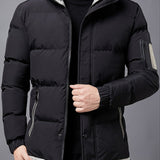 kkboxly  New Men's Casual Loose Fashionable Black Long Sleeves Fleece Warm Hooded Coat Jacket Gifts