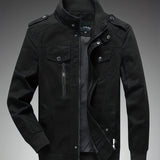 kkboxly  Men's Outdoor Casual Stand Collar Pocket Jacket Windproof Warm Coat For Autumn And Winter