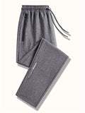 kkboxly  Men's Stylish Comfy Solid Joggers With Pockets, Active Breathable Slim-fit Drawstring Men's Bottom Clothing For Hiking Jogging Cycling Outdoor Fitness Workout