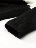 kkboxly  All Match Knitted Color Block Sweater, Men's Casual Warm High Stretch Crew Neck Pullover Sweater For Men Fall Winter
