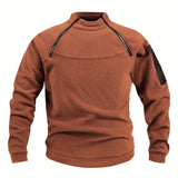 kkboxly  Men's Warm Polar Fleece Sweatshirt, Casual Stretch Sports Tops For Fall Winter