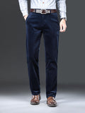 kkboxly  Men's Corduroy Pants For Business, Formal Stretch Straight Leg Pants For Fall Winter