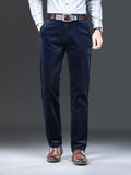 kkboxly  Men's Corduroy Pants For Business, Formal Stretch Straight Leg Pants For Fall Winter