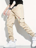 kkboxly Classic Design Multi Pocket Cargo Pants, Men's Casual Loose Fit Drawstring Cargo Pants/Joggers For Spring Summer Outdoor