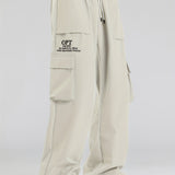 kkboxly kkboxly  Men's Relaxed Fit Drawstring Cargo Pants With Pockets, Loose Trendy Overalls