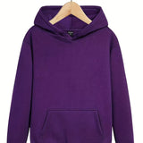 kkboxly  Men's Solid Color Hoodies, Casual Loose Fit Drawstring Hooded Sweatshirt With Pocket Best Sellers
