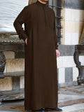 kkboxly  Men's Saudi Arabic Thobe Jubba Dishdasha Long Sleeve Robe, Islamic Abaya Dress, Ramadan Muslim Dress Middle East Islamic Clothing