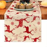 1pc Festive Christmas Linen Table Runner - Table Runners for Holiday Decor, Kitchen Dining Room Scene Decoration, Party Supplies, Gift Ideas, and Atmosphere Decoration