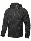 kkboxly  Men's Casual Lightweight Waterproof Windbreaker Jacket, Full Zip Up Hooded Shell Outdoor Hiking Coat For Autumn And Winter