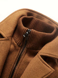 kkboxly  Men's Casual Lapel Overcoat, Single Breasted Winter Jacket Trench Coat For Business Leisure Activities