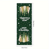 Christmas Holiday Festive Table Runner with Snowflake & Christmas Tree Design, 100% Polyester Woven Table Decoration, Santa Claus Pattern, Perfect for Seasonal Dining & Home Decor - 1PC