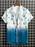 kkboxly  Flower Print Men's Casual Short Sleeve Shirt, Men's Shirt For Summer Vacation Resort