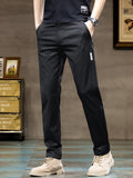 kkboxly kkboxly  Men's Solid Pants With Pockets, Casual Breathable Slim-fit Trousers For Outdoor Activities Gift