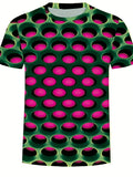 kkboxly Men's Summer Outdoor Graphic Tee - 3D Vision Illusion & Dense Hole Pattern - Slightly Stretchy & Comfortable!