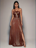 kkboxly  Cut Out Split Hem Dress, Elegant Sleeveless Dress For Party & Banquet, Women's Clothing