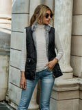 kkboxly  Solid Zip Up Vest, Casual Stand Collar Sleeveless Vest With Pockets, Women's Clothing