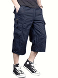 dunnmall  kkboxly  Street Style Men's Casual Cargo Capris Jeans With Pocket, Men's Outfits