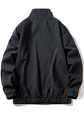 kkboxly  Classic Design Jackets By Activity, Men's Casual High Neck Zip Up Jacket Coat For Spring Fall