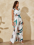 kkboxly  Boho Summer Women Clothing Printing Sleeveless High Waist Casual Jumpsuit