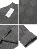 kkboxly  All Match Knitted Slim Fit Sweater, Men's Casual Warm High Stretch Turtleneck Pullover Sweater For Fall Winter