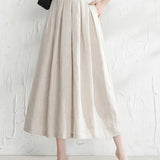 kkboxly  Solid Wide Leg Cropped Pants, Retro Style Loose Casual Pants For Spring & Summer, Women's Clothing