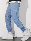 dunnmall  kkboxly  Classic Design Multi Flap Pockets Cargo Pants, Men's Casual Techwear Drawstring Cargo Pants Hip Hop Joggers For Autumn Summer Outdoor