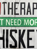kkboxly  THERAPY & WHISKY Letter Print Men's Summer T-shirt, Men's Fashion Tops