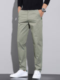 Plus Size Men's Solid Pants Casual Fashion Cotton Pants For Fall Winter, Men's Clothing