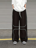 kkboxly  Men's Vintage Style Loose Color Matching Cargo Pants With Pockets, Causal Breathable Straight Leg Men's Trousers For Spring Fall Outdoor Activities