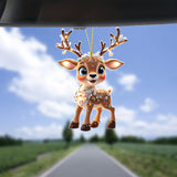 kkboxly Charming Acrylic Reindeer Youngsters with Christmas Lights - Perfect for Car & Tree Decor, Ideal for Halloween & Christmas Celebrations