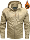 kkboxly  Men's Warm Thick Hooded Windbreaker Jacket, Casual Jacket For Fall Winter Outdoor Activities
