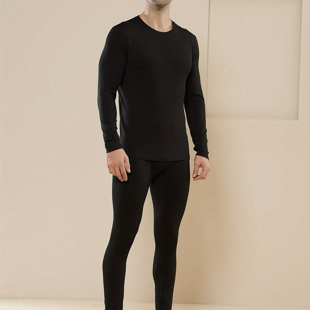 kkboxly  Men's Fleece Thermal Underwear Set, Base Layer Sets For Fall And Winter