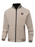 kkboxly  Reversible Men's Long Sleeve Outwear For Spring And Autumn, Letter Pattern Men's Preppy Style Embroidery Zip Up Cotton Comfy Baseball Jacket With Pockets