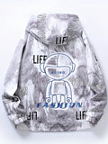 kkboxly  Trendy Robot & Letter Print Jacket For Men, Windproof & Waterproof Zipper Functional Coats For Spring Fall And Winter, Outdoor Men's Wearing