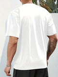kkboxly  Mountain Pattern T-shirt, Men's Casual Street Style Stretch Round Neck Tee Shirt For Summer