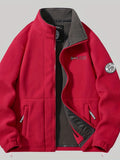 Male Casual Warm Plush Fleece Jacket, Comfy Thermal Slightly Stretch Coats For Men's Winter Outdoor Activities