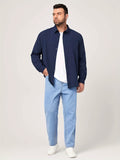 kkboxly  Plus Size Men's Polka Dot Shirt Long Sleeve Classic Lapel Shirt Work Tops For Big And Tall Men Daily Business Outfit