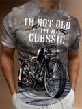 kkboxly  Men's Motorcycle Graphic 3D Print Outdoor Daily Fashion Tee, Vintage Comfy Chic Streetwear