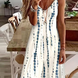 Kkboxly  Tie Dye Striped Spaghetti Dress, Casual V-neck Cami Dress, Women's Clothing