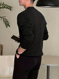 kkboxly  All Match Knitted Cable Sweater, Men's Casual Warm Slightly Stretch Pullover Sweater For Men Fall Winter